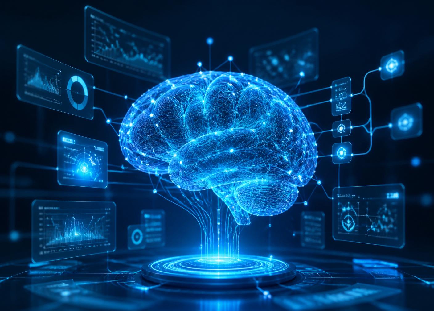 AI neural network powering business dashboards